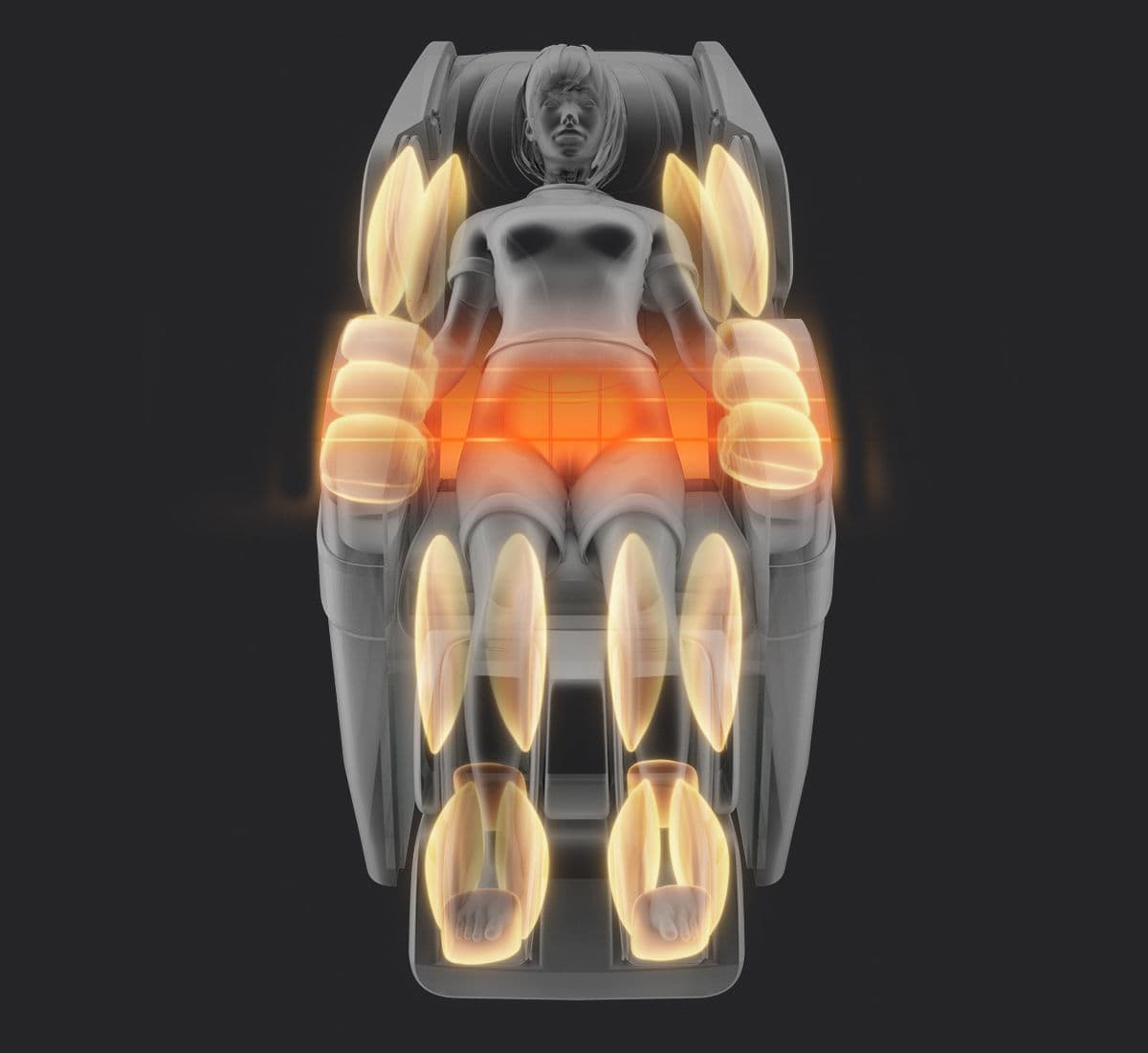 Massaggio alle braccia e mani. Massaggio alle gambe e piedi.